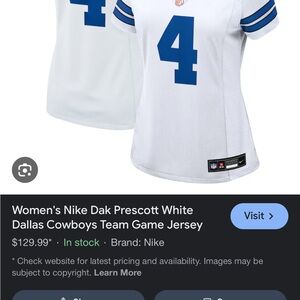 Nike Women's Dallas Cowboys White Game Jersey